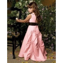 Robe de fille florale rose rose ou robe formelle de fille de fleur ou motifs de robe de fille de fleur de bébé ou robe de fille de fleur de taille plus